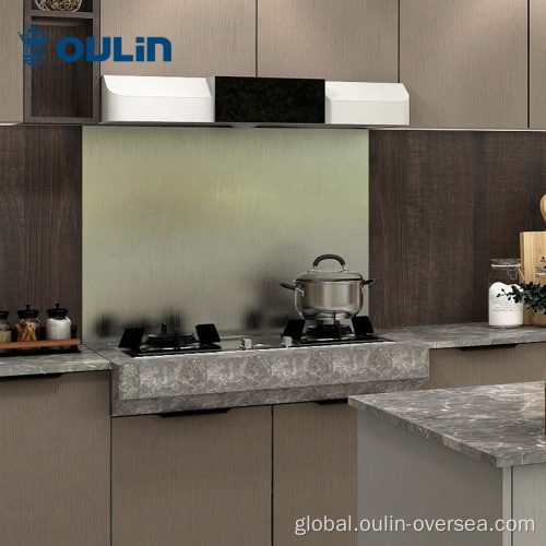 Frosted Glass Kitchen Cabinets Brown high-end kitchen customized for sale kitchen cabinets Factory